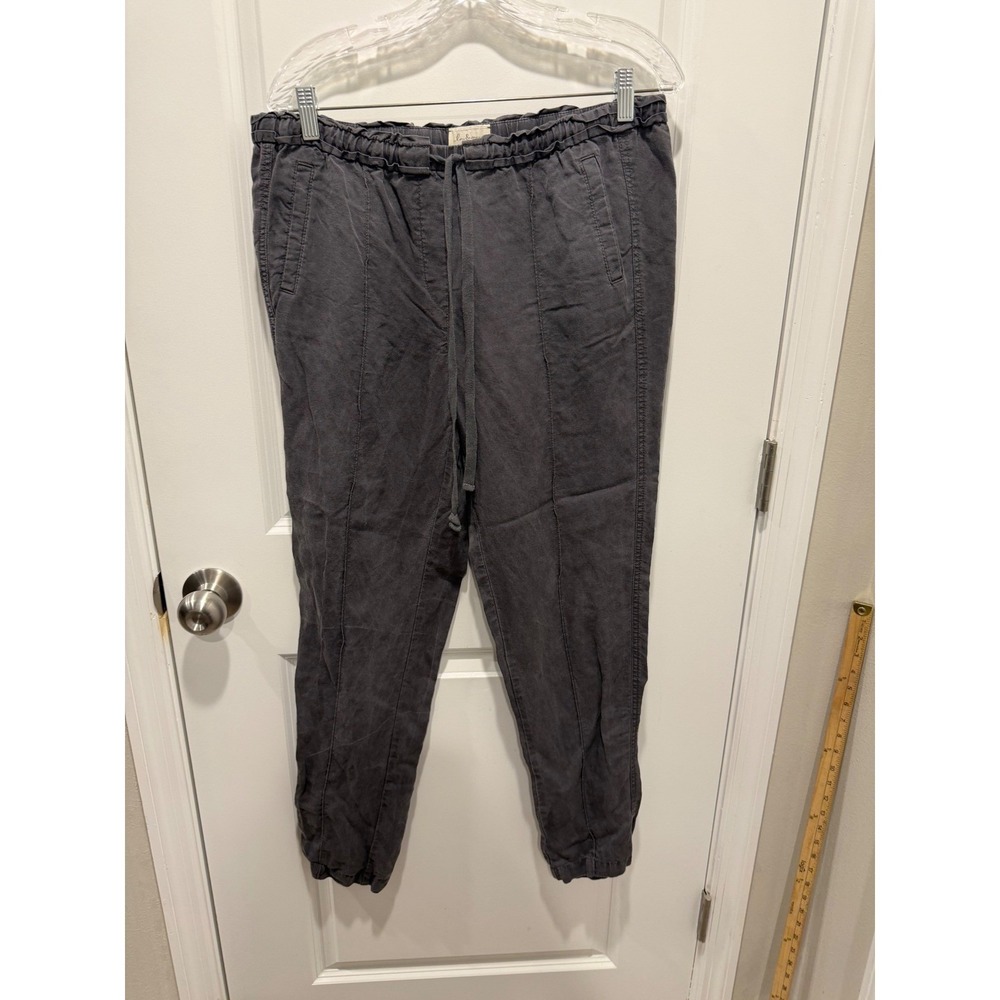 Lou & Grey Women Jogger Pants Linen Lyocell Blend Gray Size 8